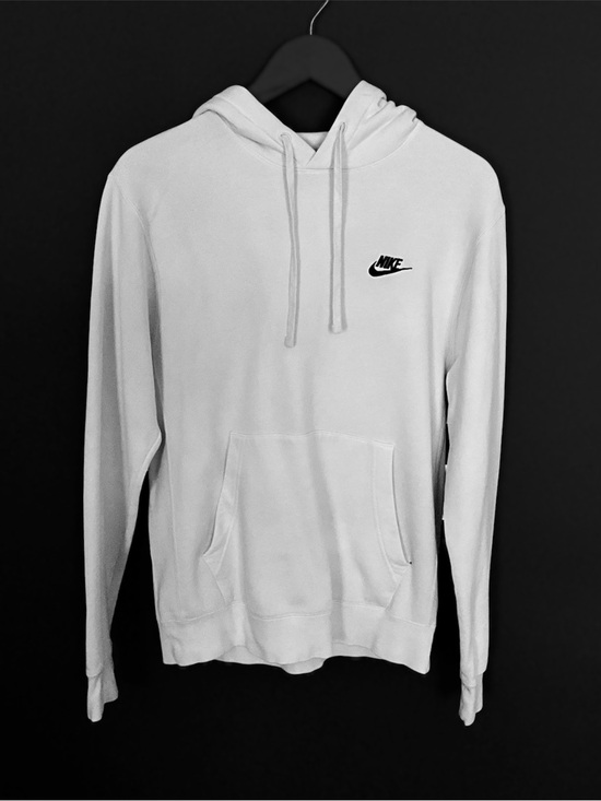 Nike Other - Nike White Pullover Hoodie with Black Swoosh